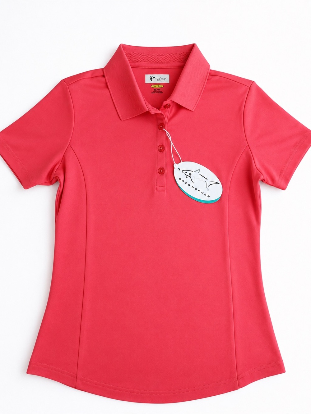 Greg Norman Collection Coral-Pink Performance Golf Polo